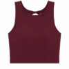 Burgundy Sleeveless Crop Top with Back Twist Detail