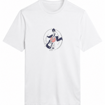 White Graphic Guitar T-Shirt