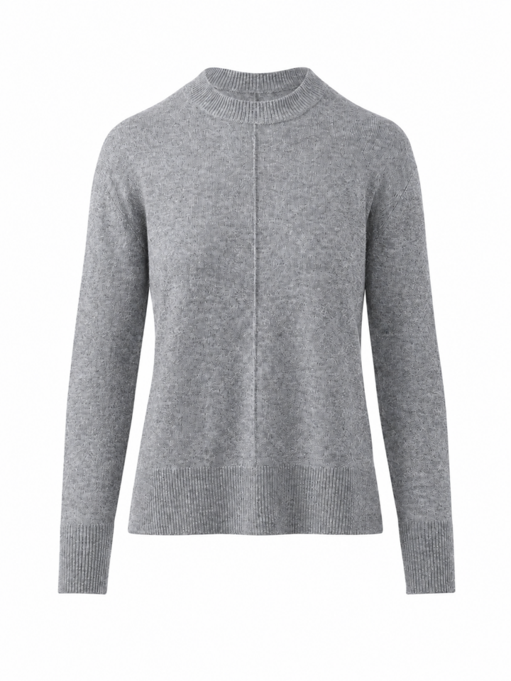 Heather Grey Mock Neck Long Sleeve Sweater