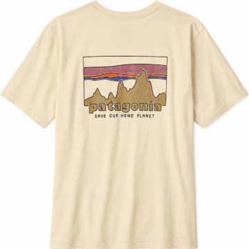 Beige Mountain Graphic Back Print T-Shirt