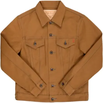 Tan Classic Trucker Jacket with Button Front