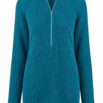 Teal Half-Zip Knit Sweater